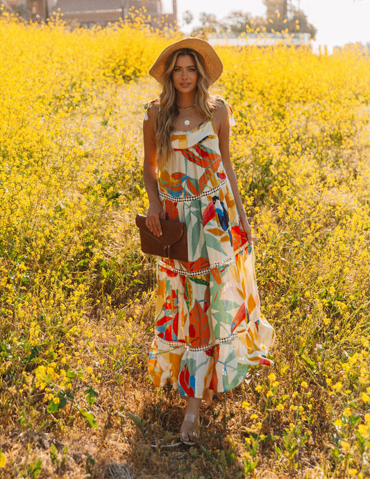 Baja California Crochet Tiered Maxi - FINAL SALE