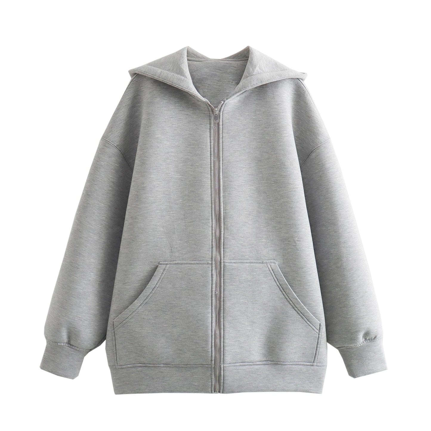 New Oversize Loose Casual Cotton Zipper Hoodie