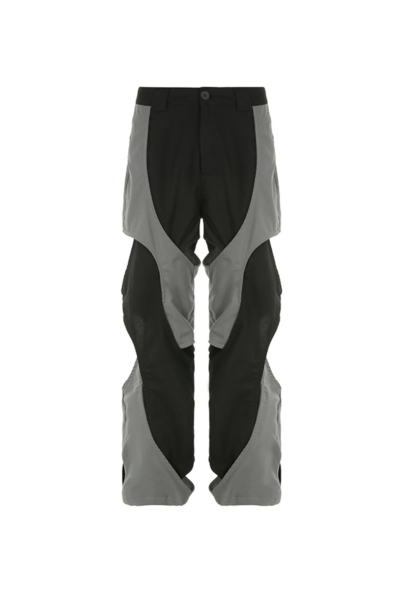 Contrast Patchwork Low-waisted Straight Long Pants