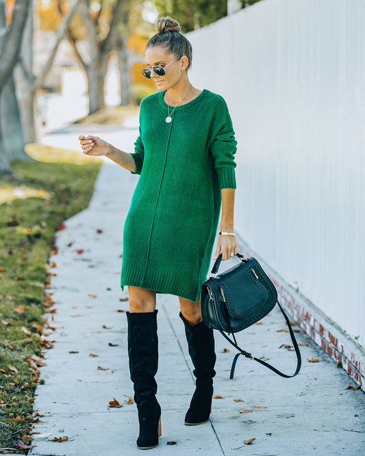 Smoky Sweater Dress - Green