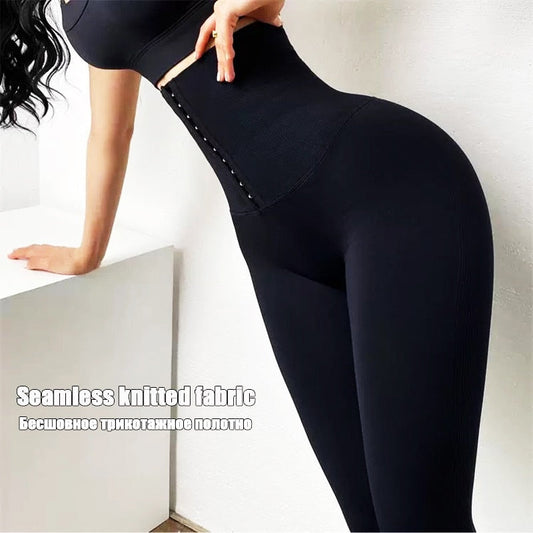 Lost Utopia - Mojoyce Hide Yoga Pants High Waist Trainer Slimming Tummy Control Butt Lifter Sports Legging Long Fitness Tights Shapewear