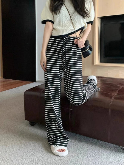 High Quality Cool Cotton Casual Spring Summer High Waist Pants