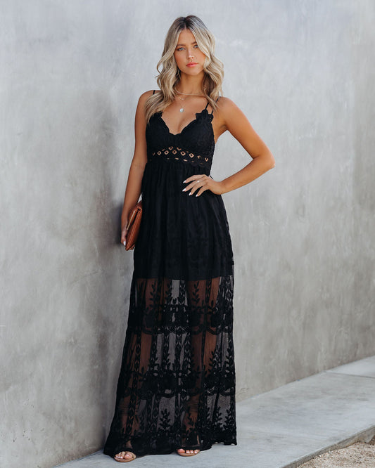 Invite Lace Maxi Dress - Black - FINAL SALE