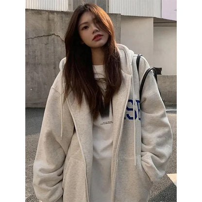 Oversized Streetwear Letter Print Casual Autumn Hoodie