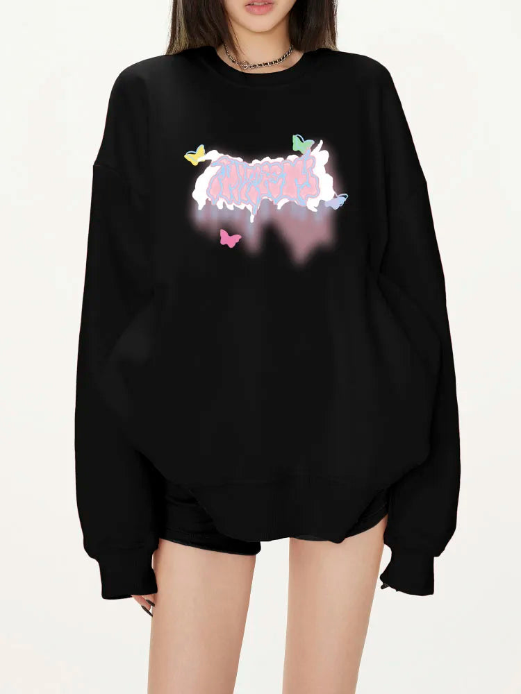 Aesthetic Cartoon Kawaii Loose Casual Y2K Hoodie