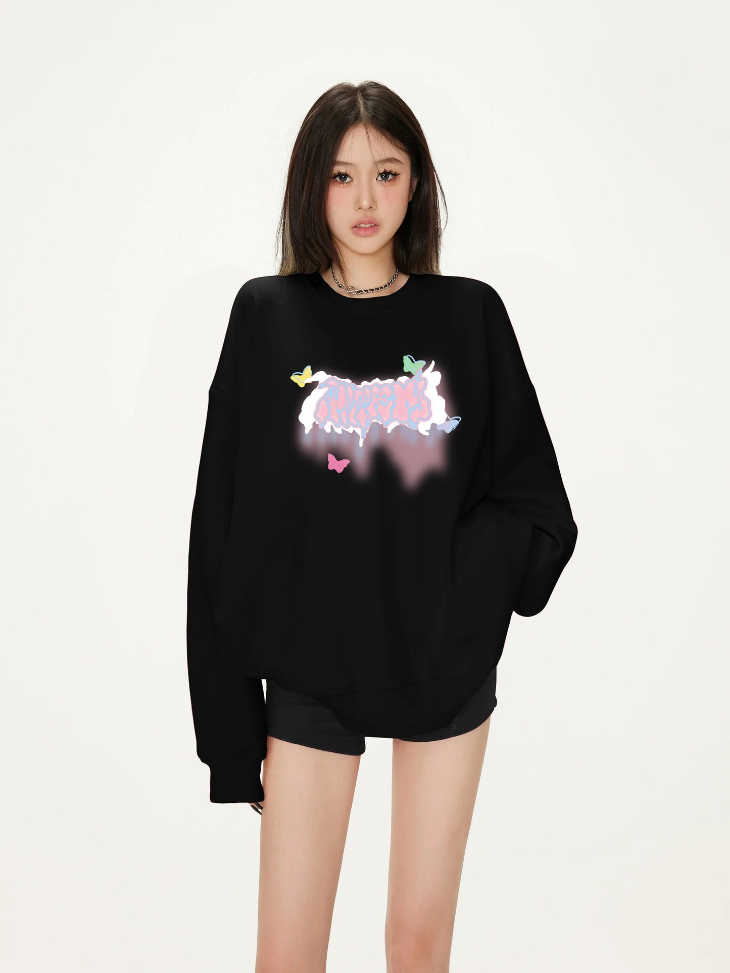 Aesthetic Cartoon Kawaii Loose Casual Y2K Hoodie