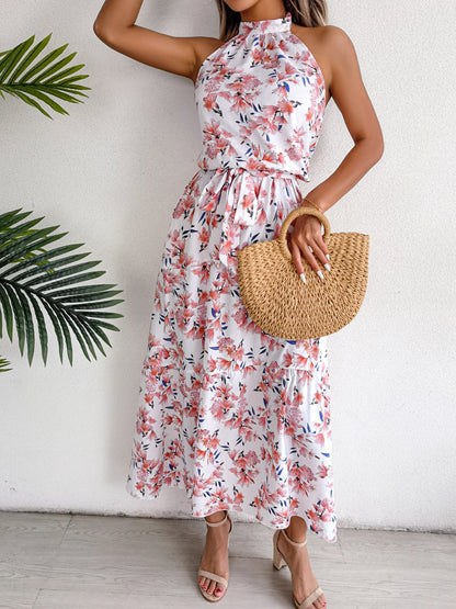 Sure Thing Floral Chiffon Maxi Dress - Cream - FINAL SALE