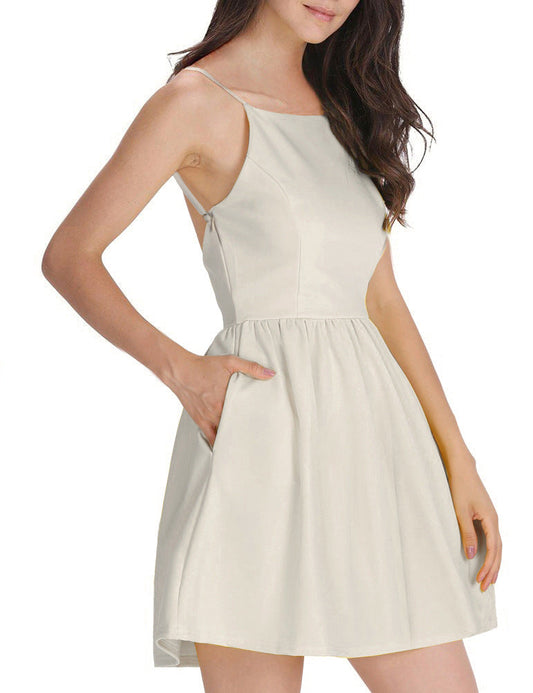 Magali Pocketed Dress - Cream