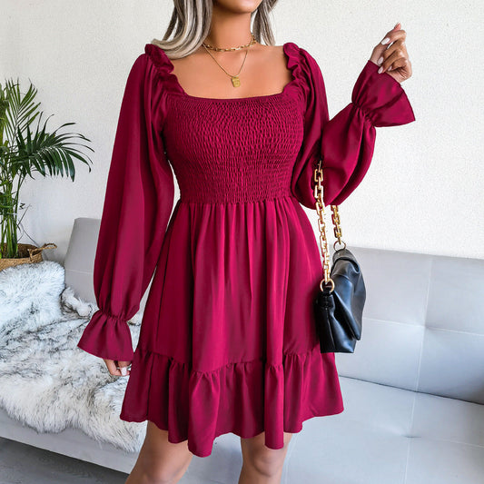 Starts With Love Smocked Dress - Wine - SALE