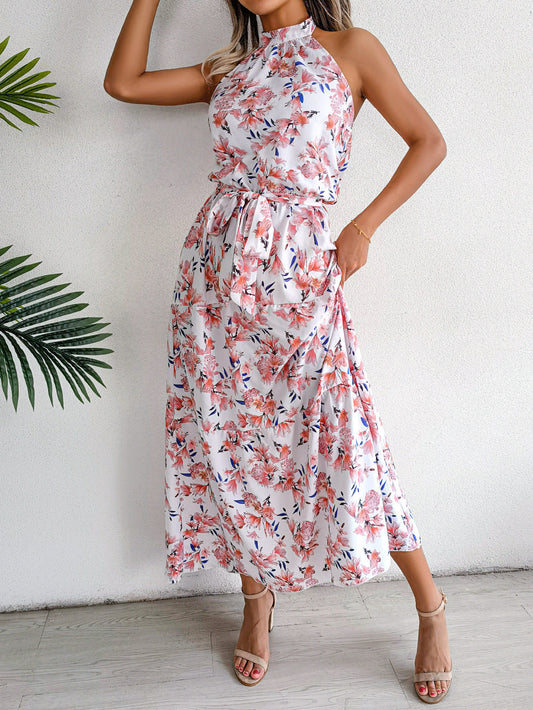 Sure Thing Floral Chiffon Maxi Dress - Cream - FINAL SALE