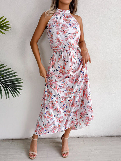 Sure Thing Floral Chiffon Maxi Dress - Cream - FINAL SALE