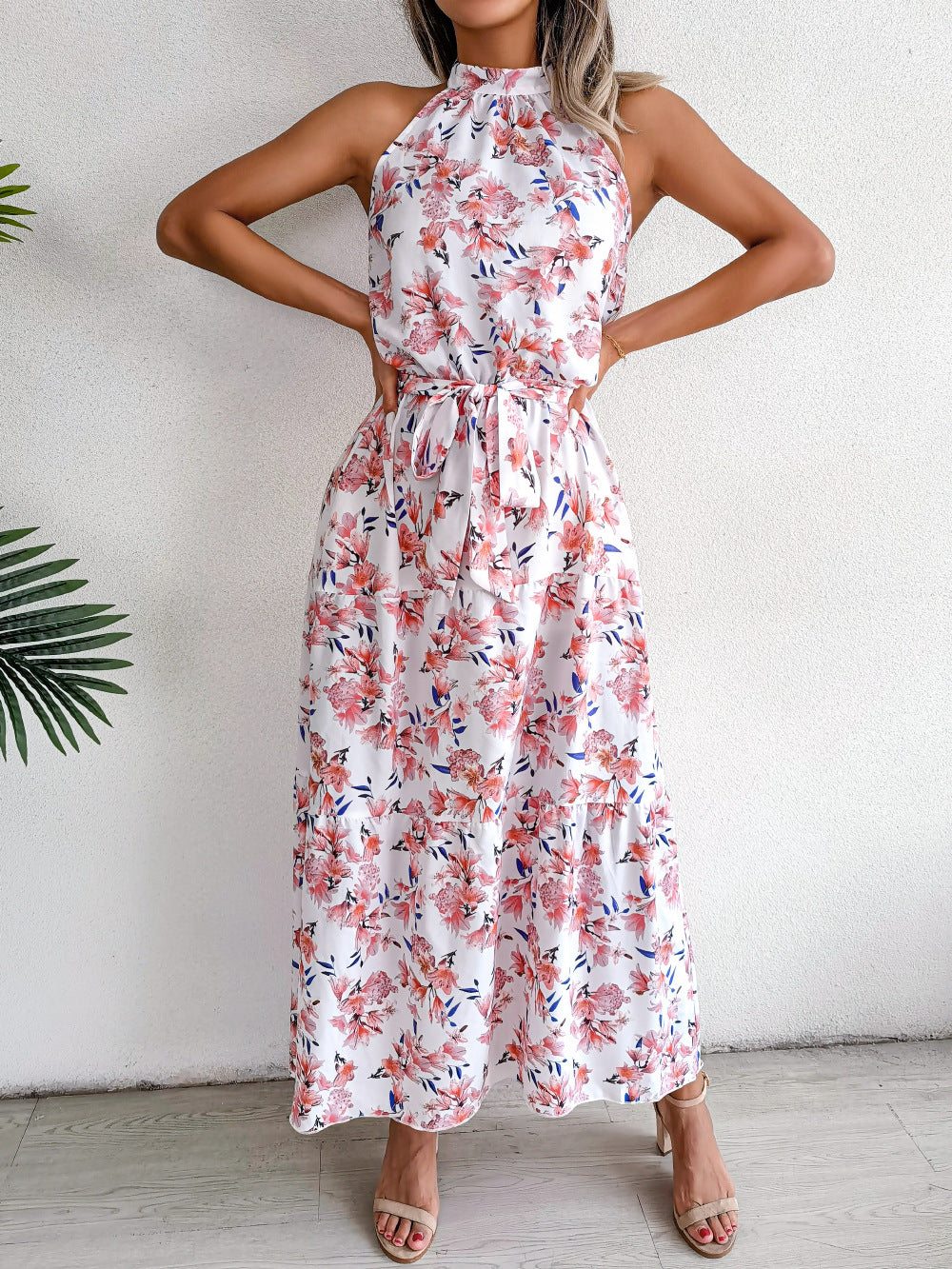 Sure Thing Floral Chiffon Maxi Dress - Cream - FINAL SALE