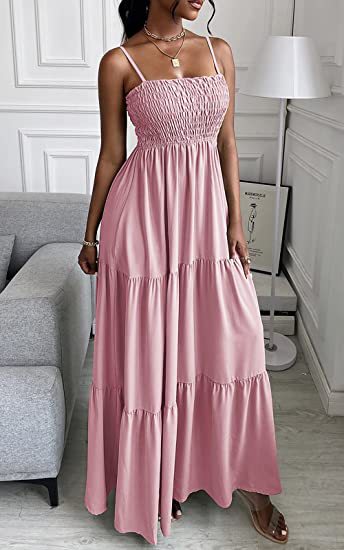 Sunshower Cotton Tiered Maxi - Blush