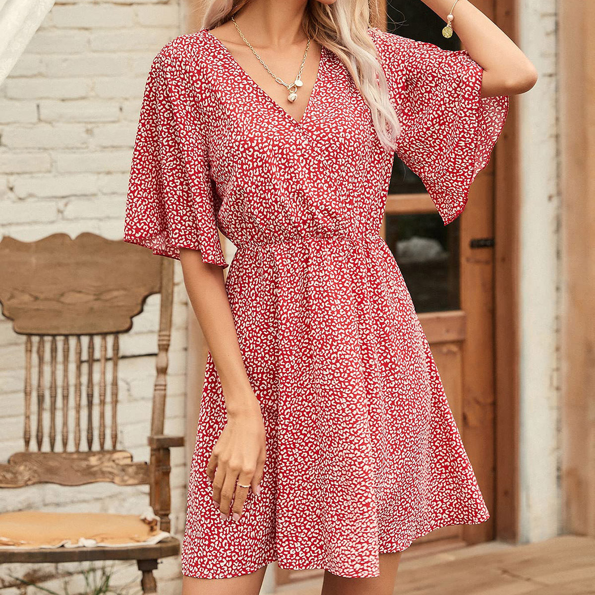 Jora Spotted Wrap Dress