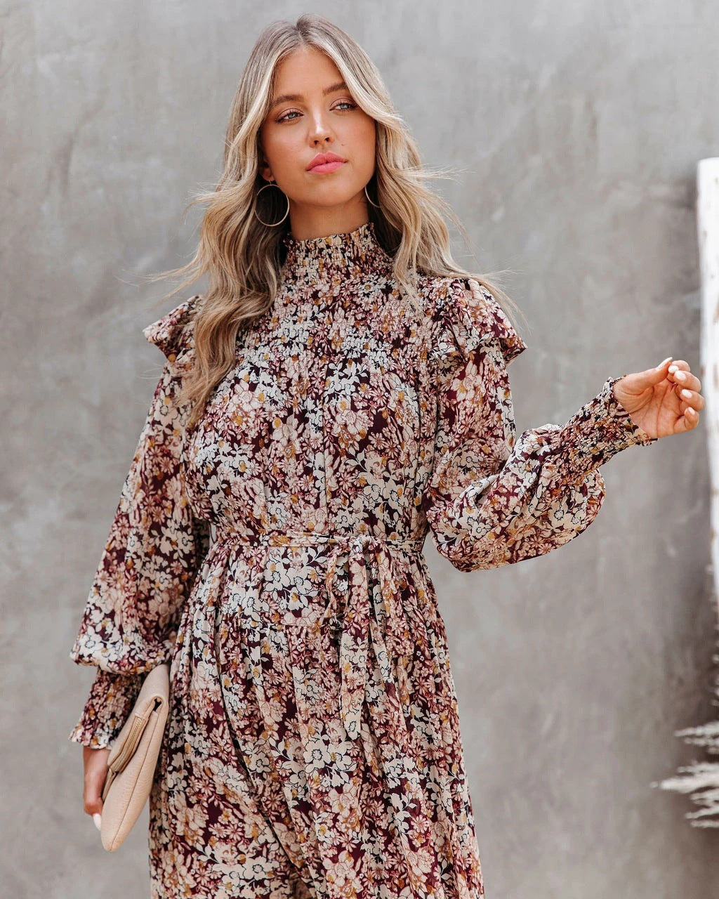 Swoop Printed Open Maxi Dress