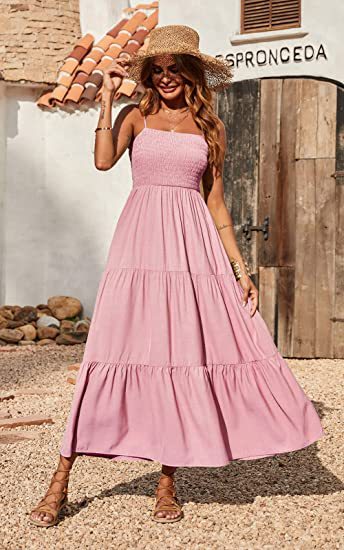 Sunshower Cotton Tiered Maxi - Blush