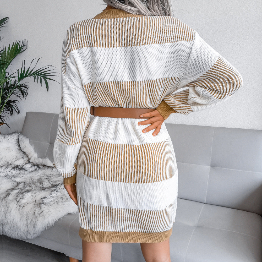 Tacoma Striped Knit Sweater Dress - SALE