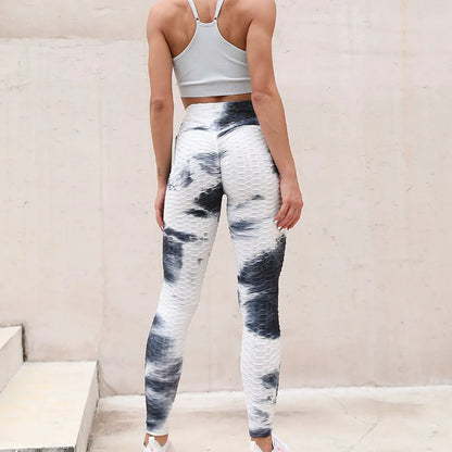 Modern Slim Hip Lifting Tie-Dye Yoga Plus Exercise Bottom Leggings