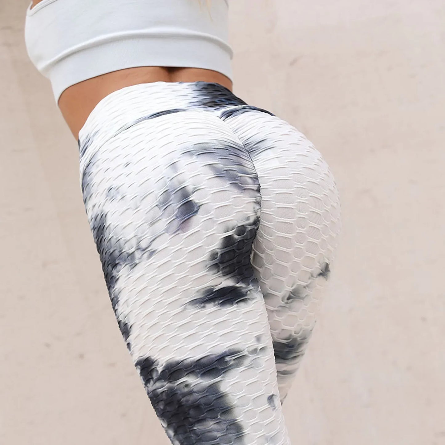 Modern Slim Hip Lifting Tie-Dye Yoga Plus Exercise Bottom Leggings