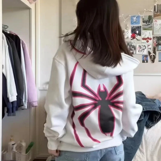 Spider Print Graphic Harajuku Streetwear Hoodie