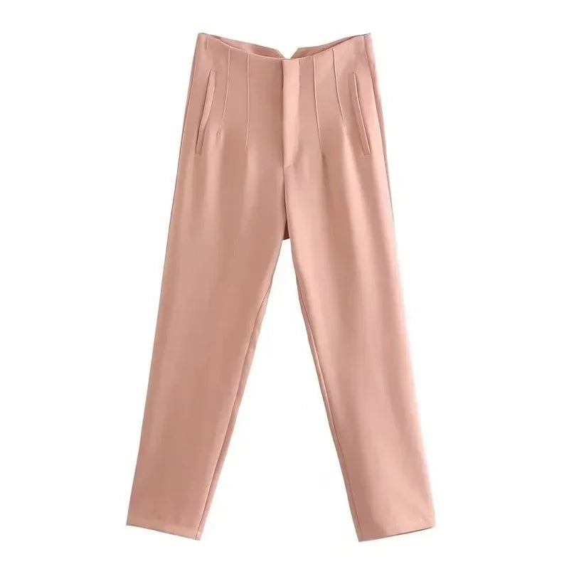 Baggy Wide Leg Loose Korean Casual Length High Waist Pants