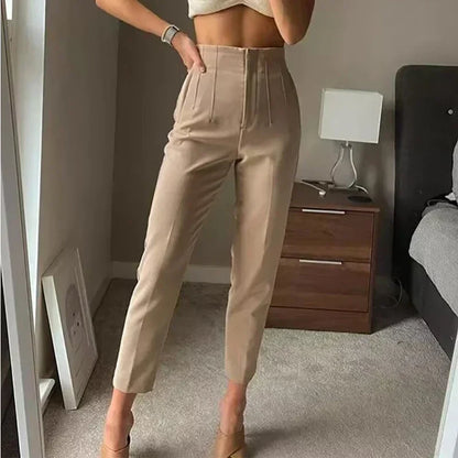 Baggy Wide Leg Loose Korean Casual Length High Waist Pants