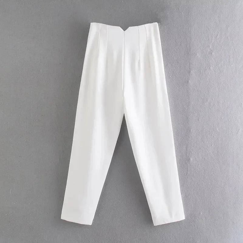 Baggy Wide Leg Loose Korean Casual Length High Waist Pants