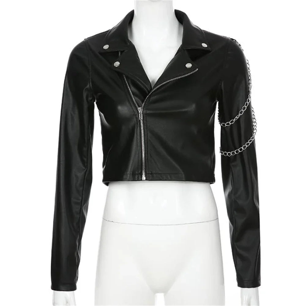 Faux Leather Punk Gothic Long Sleeve Jackets