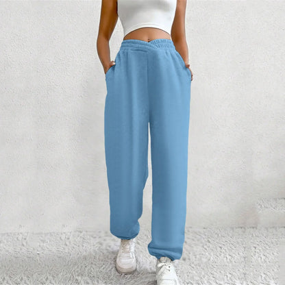 High Waist Loose Pockets Training Sports Fall Winter Pants