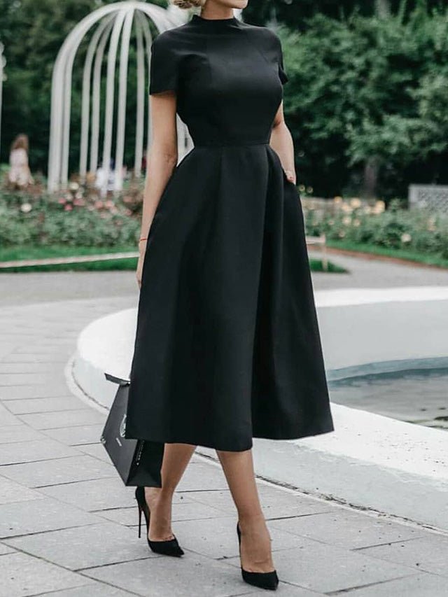 Round Neck Sleeve Slim Dress