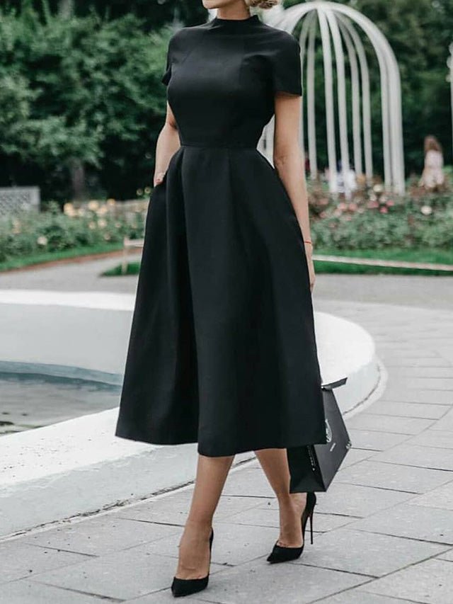 Round Neck Short Sleeve Slim Dress Ins Street